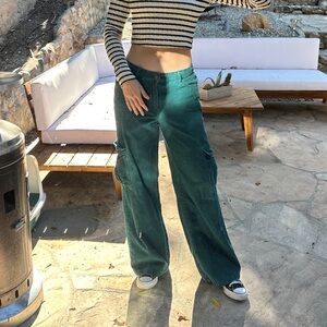 Baggy low rise corduroy cargo pants